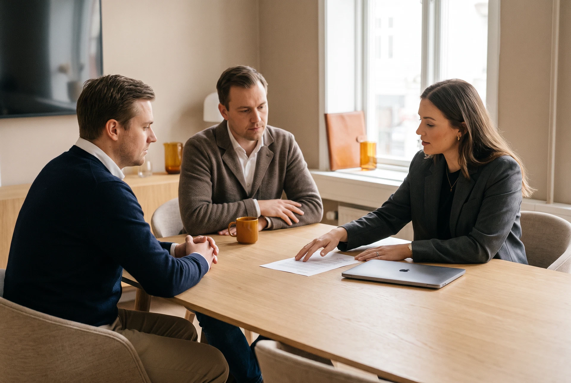 Advisors reviewing business workflows with a client team